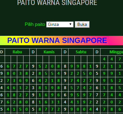 PAITO WARNA SINGAPORE - DATA RESULT WARNA