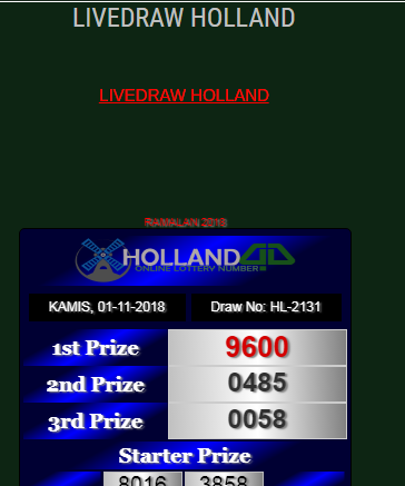 Livedraw Holland - Live Result Togel Holland